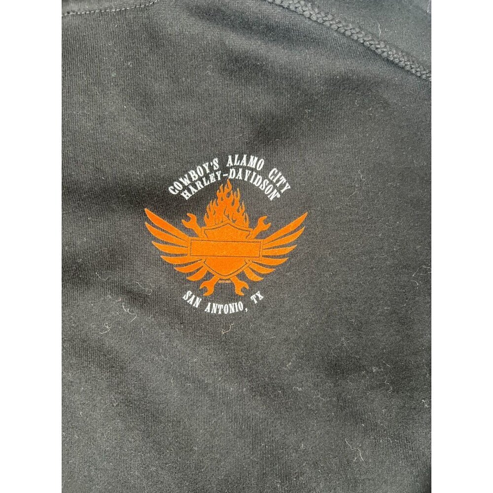 Harley-Davidson Men L Alamo City San Antonio Zip Hoodie Black Cotton Graphic - Picture 3 of 5